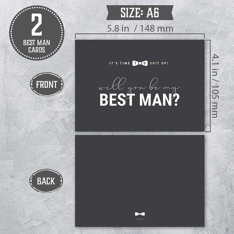 Hat Acrobat Groomsman Proposal Cards 8 Will You Be My Groomsman and 2 Best Man Cards with Envelopes | Set of 10 Groomsmen Cards - Image 5